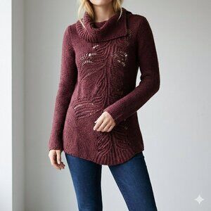 Anthropologie Moth Cowl Neck Cable Knit Sweater Size S